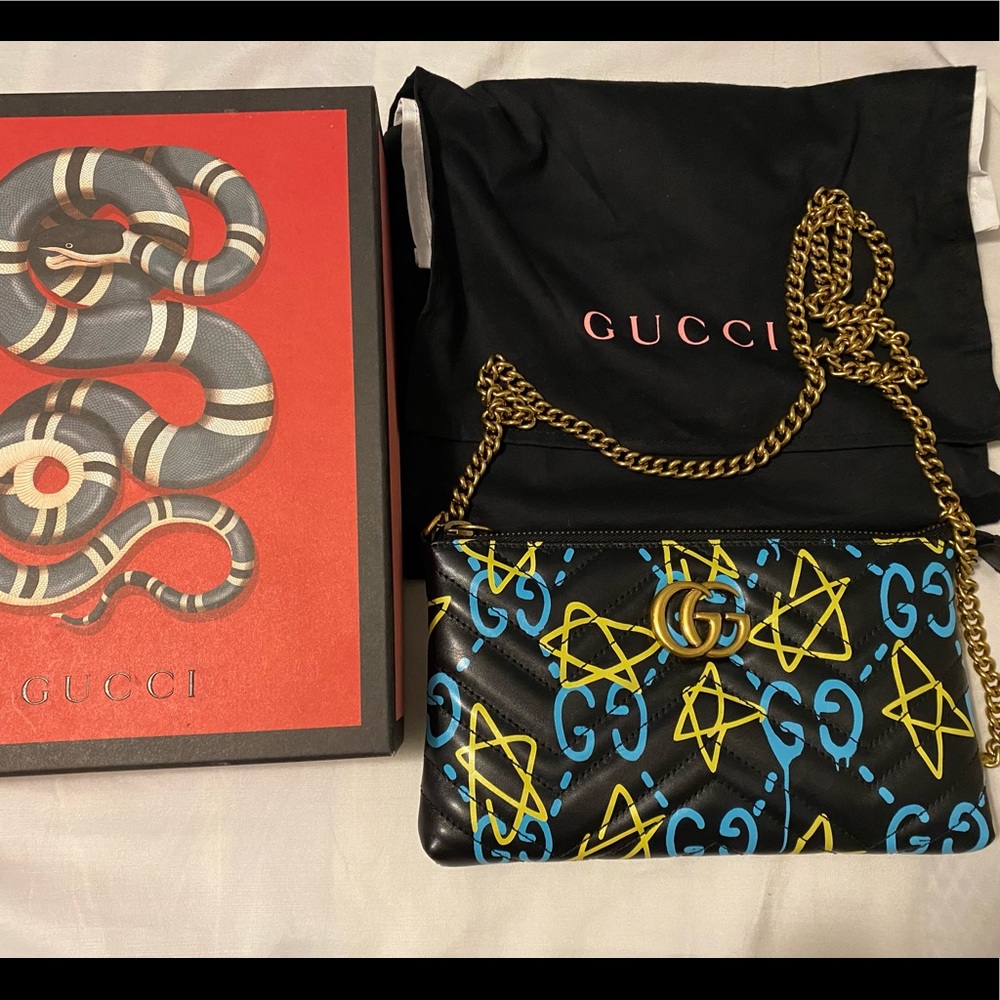 Marmont Ghost Gg Logo Quilted Long Chain